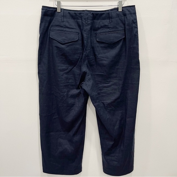 Rag & Bone Linen Blend Navy Blue Crop Trouser Pants Women’s 16 - Picture 2 of 9